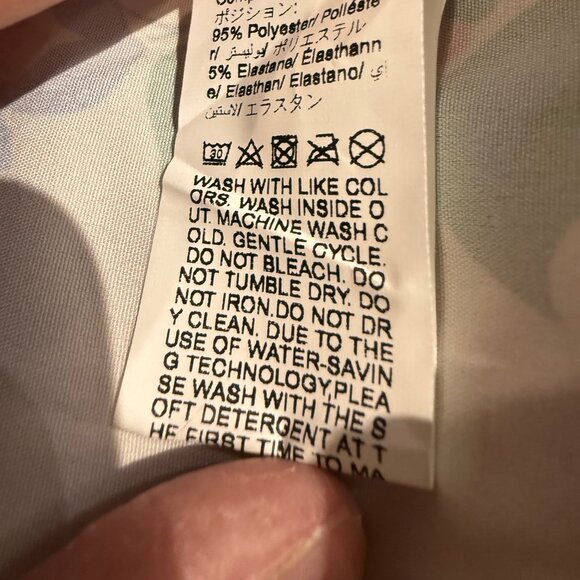 SHEIN Women's colorful floral gathered sleeve top with peplum; Size L - Picture 6 of 6